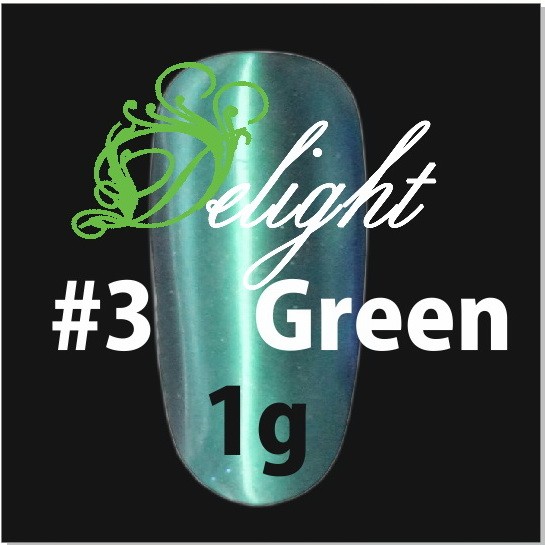 Delight Хромовая пудра зеленая 3 Green, 1 гр
