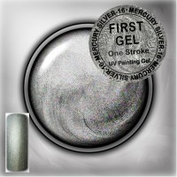 First Gel Гелевая краска №16 Mercury Silver, 5 мл 