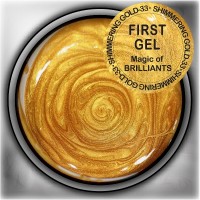 First Gel Гелевая краска №33 Shimmering Gold, 5 мл