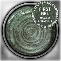 First Gel Гелевая краска №34 Emerald Dust, 5 мл