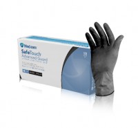 Перчатки нитриловые текстурированные без пудры черные Medicom, размер S