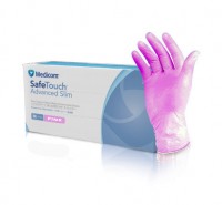 Перчатки нитриловые без пудры розовые Medicom, размер L